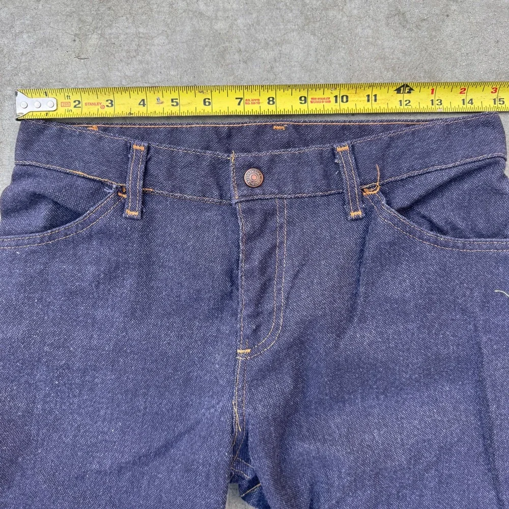 Vintage 70s Levis 517 Orange Tab Bell Bottom Flared Jeans Dark‎ Wash NO WASH